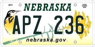 NE license plate APZ236