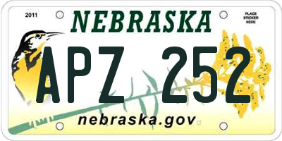 NE license plate APZ252