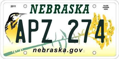 NE license plate APZ274