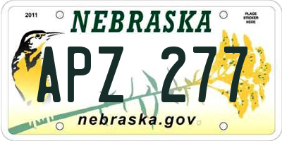 NE license plate APZ277