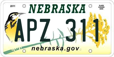 NE license plate APZ311