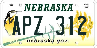 NE license plate APZ312