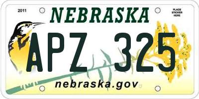 NE license plate APZ325