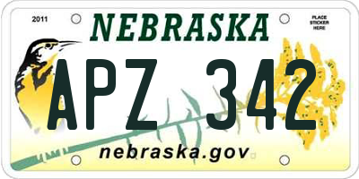 NE license plate APZ342
