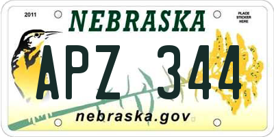 NE license plate APZ344