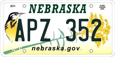 NE license plate APZ352