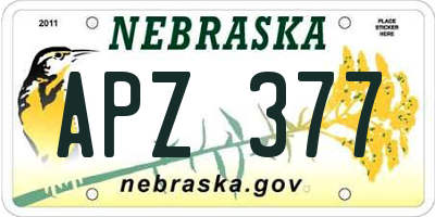 NE license plate APZ377