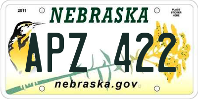 NE license plate APZ422