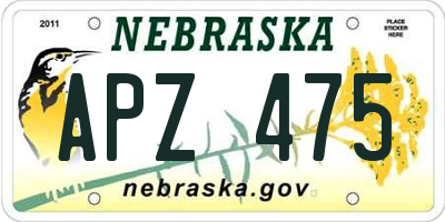 NE license plate APZ475