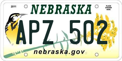 NE license plate APZ502