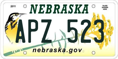 NE license plate APZ523