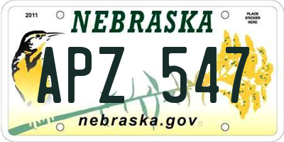 NE license plate APZ547