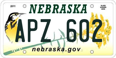 NE license plate APZ602