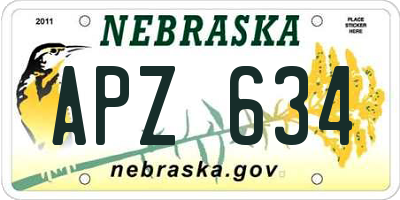 NE license plate APZ634