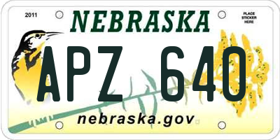 NE license plate APZ640