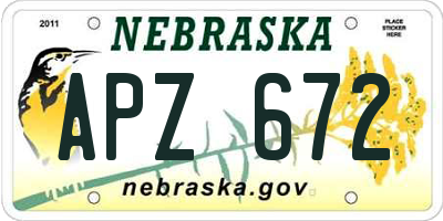 NE license plate APZ672