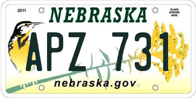 NE license plate APZ731