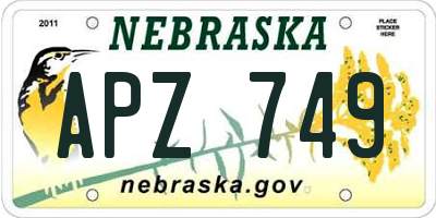 NE license plate APZ749