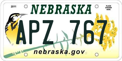 NE license plate APZ767