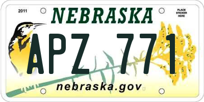 NE license plate APZ771