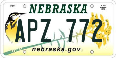NE license plate APZ772