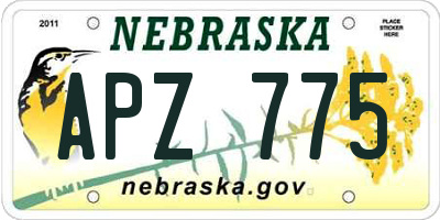 NE license plate APZ775