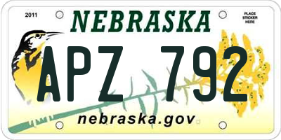 NE license plate APZ792