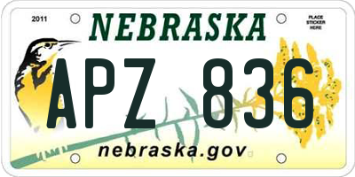 NE license plate APZ836