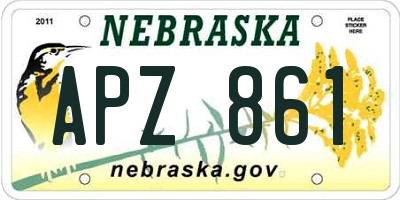 NE license plate APZ861