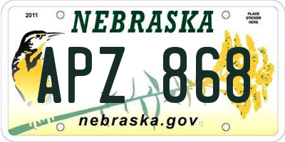 NE license plate APZ868