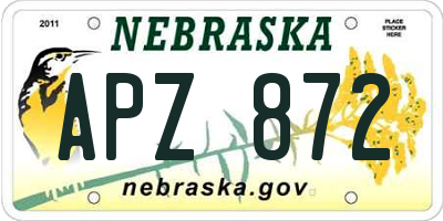 NE license plate APZ872