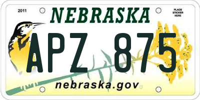 NE license plate APZ875