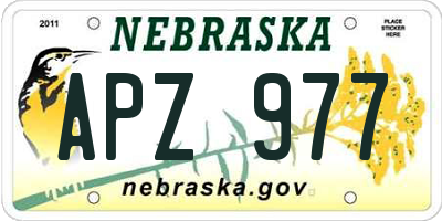 NE license plate APZ977