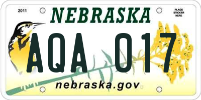 NE license plate AQA017