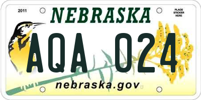NE license plate AQA024