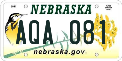 NE license plate AQA081