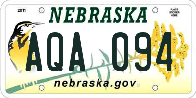 NE license plate AQA094