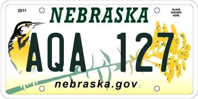 NE license plate AQA127