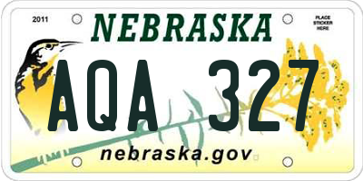 NE license plate AQA327