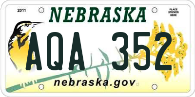 NE license plate AQA352
