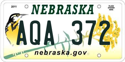 NE license plate AQA372