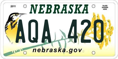 NE license plate AQA420