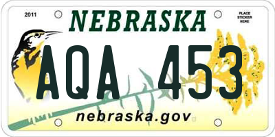 NE license plate AQA453