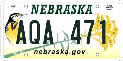 NE license plate AQA471