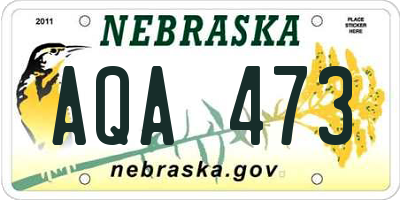 NE license plate AQA473