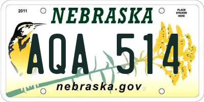 NE license plate AQA514