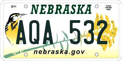 NE license plate AQA532