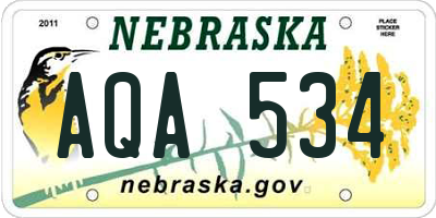 NE license plate AQA534