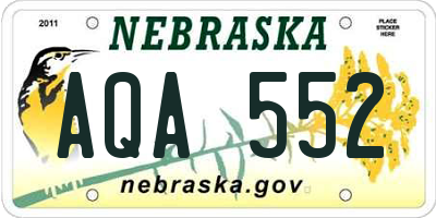 NE license plate AQA552