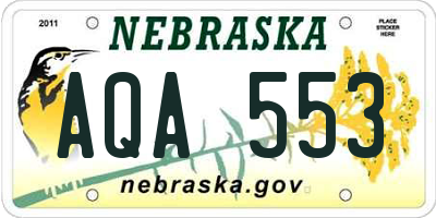 NE license plate AQA553